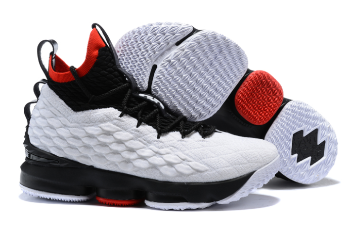 Nike LeBron 15 White Black Red - Click Image to Close